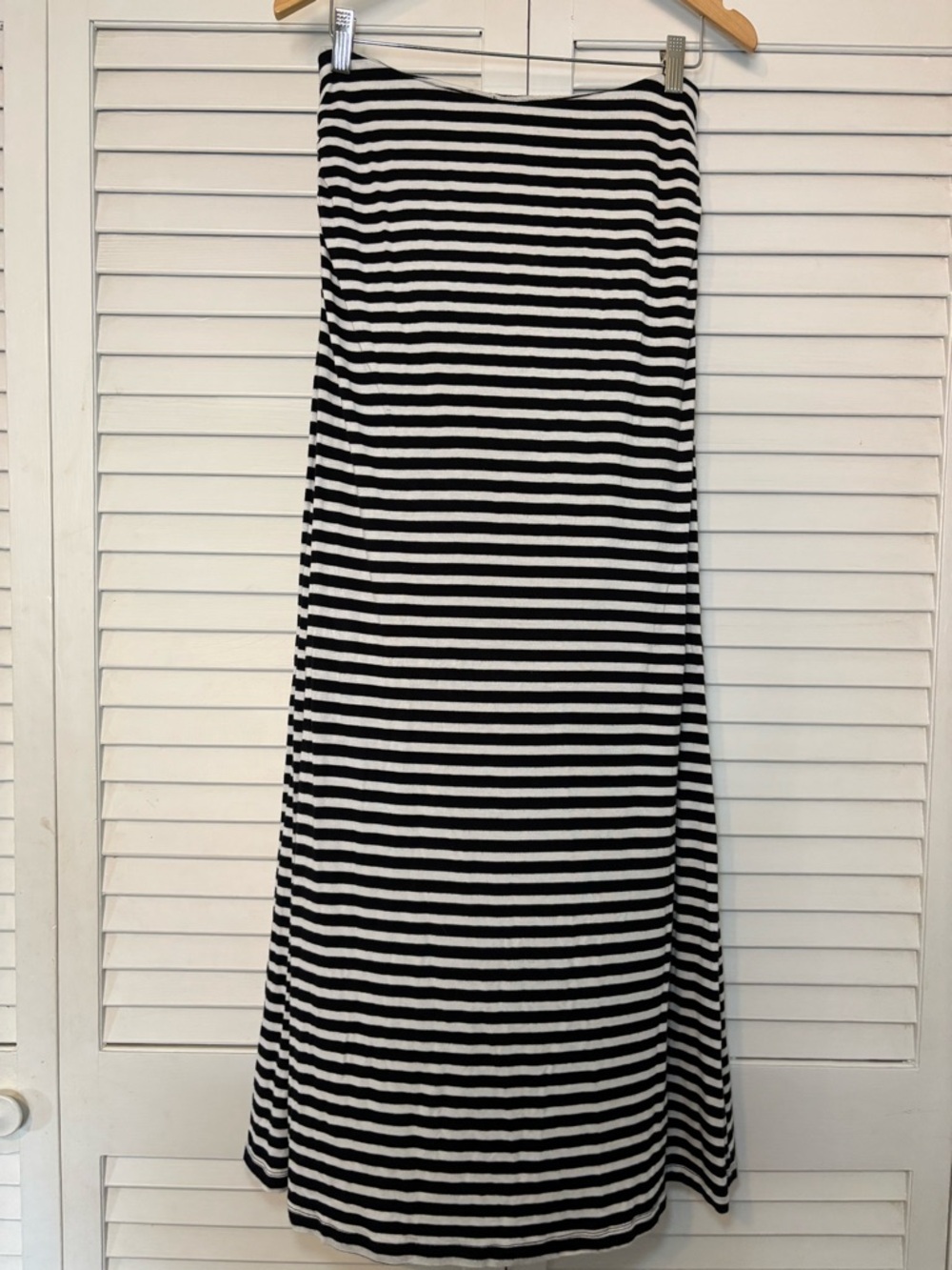 Caslon Women’s Striped Maxi Skirt Small Black White Strapless Dress - Picture 2 of 8